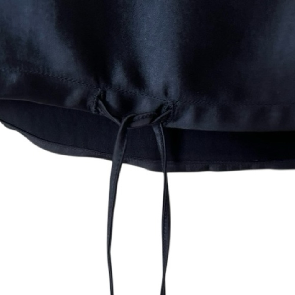 Melissa Nepton Navy Blue Satin Tee With Drawstring Waist Size XS Top - Picture 8 of 9